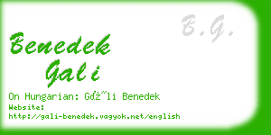 benedek gali business card